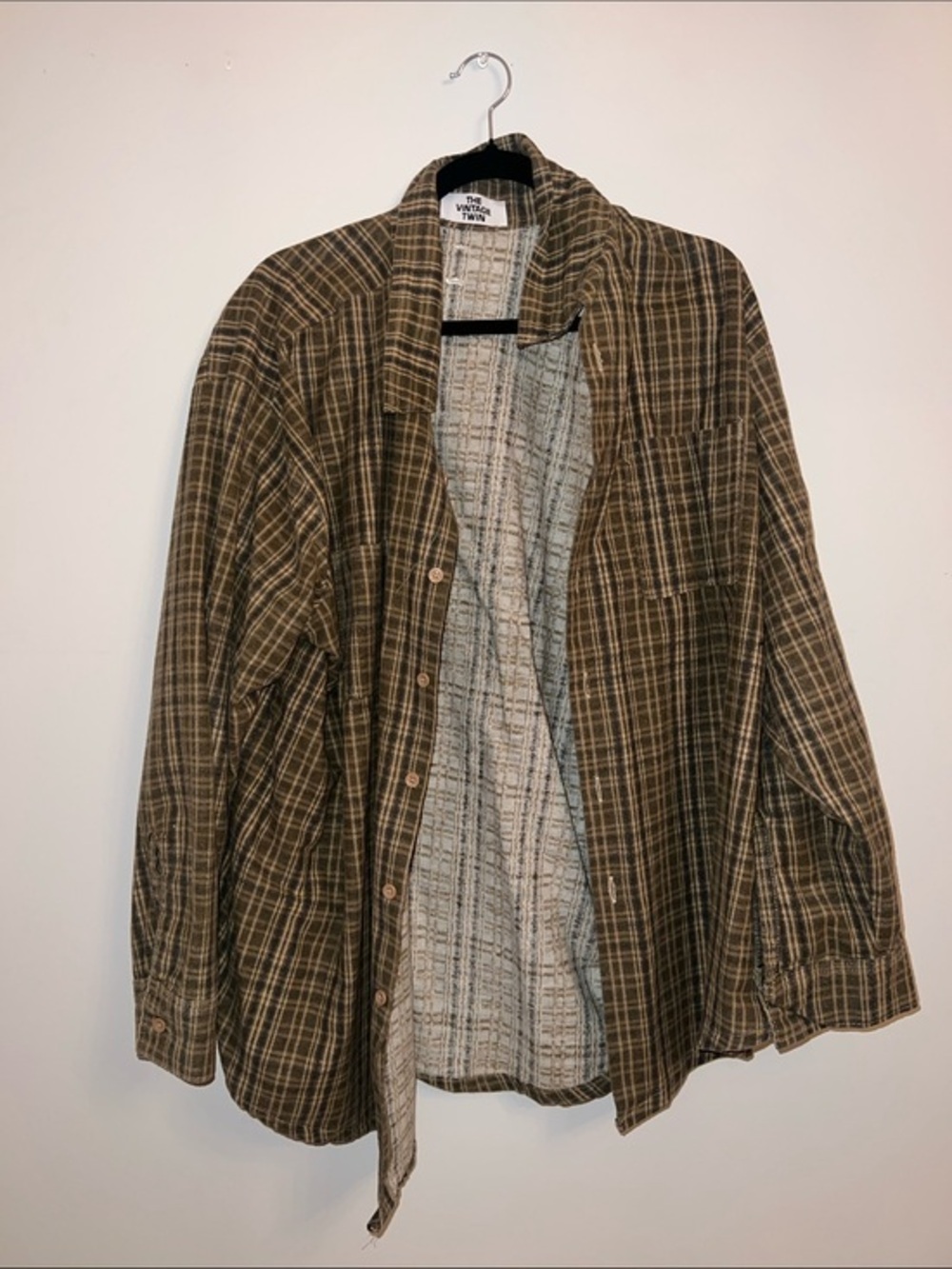 Brown Plaid Button-Up Shirt Jacket